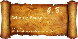 Gehring Beatrix névjegykártya